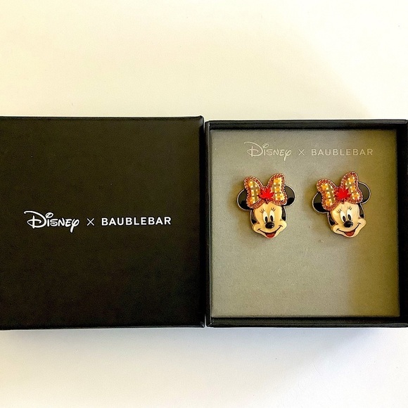 BaubleBar x Disney Minnie Mouse Autumn Leaves Earrings New - Picture 2 of 2